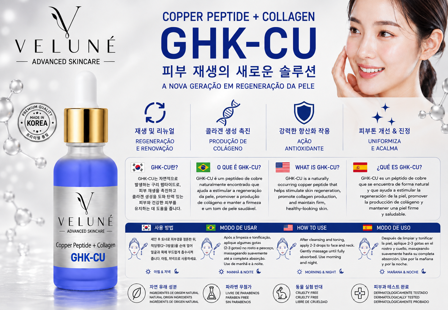VELUNÉ GHK-Cu Copper Peptide + Collagen