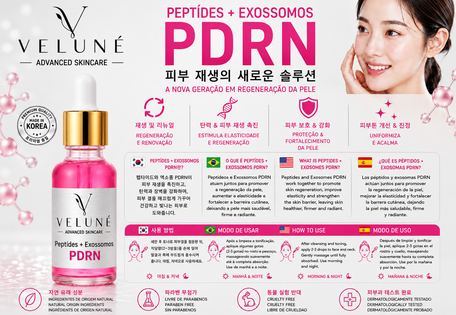 VELUNÉ PDRN Peptídeos + Exossomos